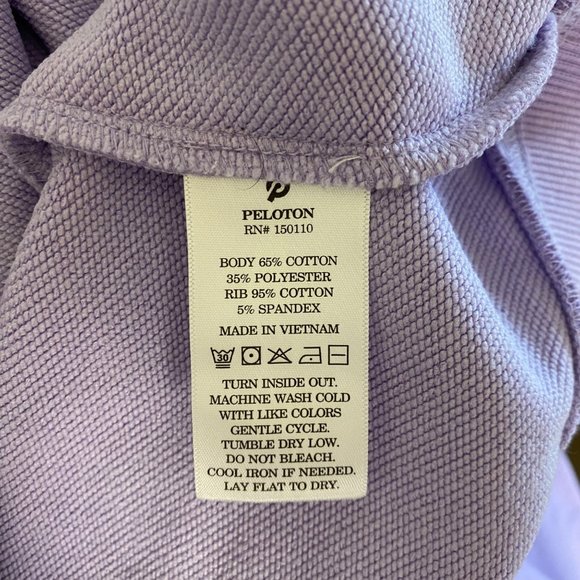 Peloton Crewneck Long Sleeve Pullover Stripe Sweatshirt Purple - Picture 5 of 5